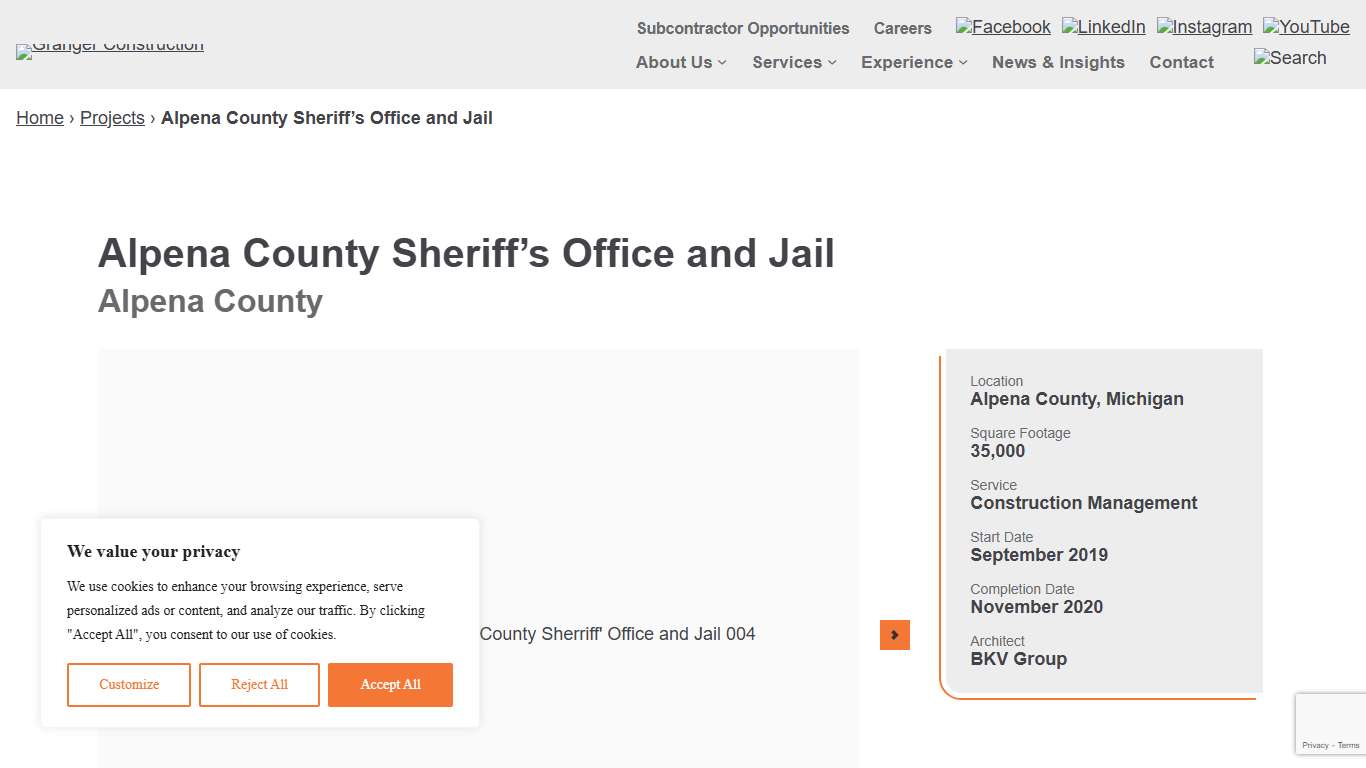Alpena County Sheriff’s Office and Jail - Granger Construction